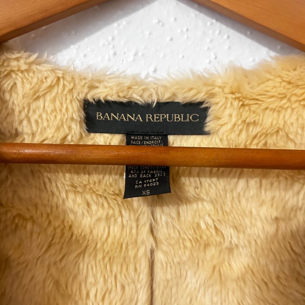 Banana Republic Faux Suede Shearling Coat Made in Italy Women’s XS - Picture 9 of 10